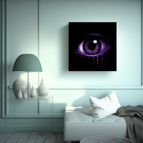 40x40cm Cuadro Perspectiva Secreta Ojo Llorando Púrpura