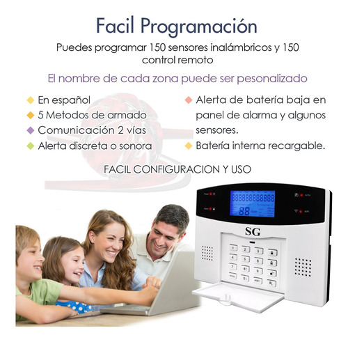 Alarma Gsm Wifi Inalambrica App Cel Seguridad Casa Vecinal