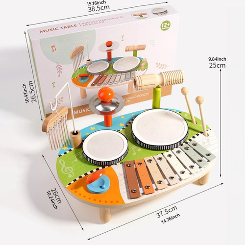 Xilófono De Juguete Para Niños, Kit De Batería De Madera,