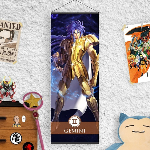 Imagen 1 de 2 de Lona Caballeros Del Zodiaco Armadura Dorada Geminis Saga