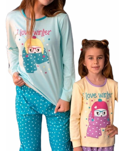 Imagen 1 de 1 de Pijama Marey Art. 6045 Niña Algodón Jersey Estampado
