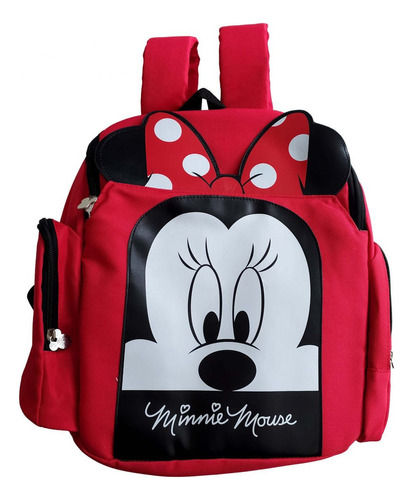 Mochila Espalda Minnie Mouse 14 Pulgadas Disney - Color Rojo