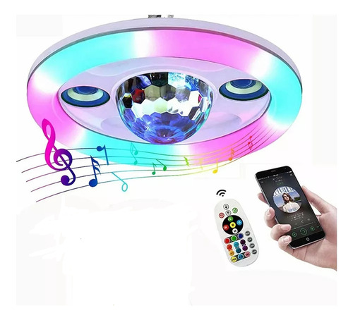 Lámpara Techo Led Rgb 36w Con Bocina Bluetooth 1