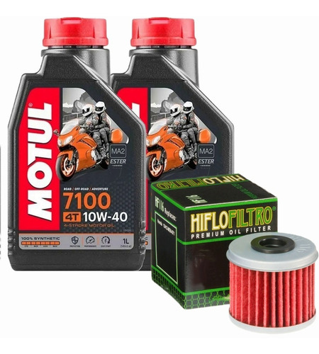 Kit Honda Crf 250 450 Filtro Aceite + 2ltr Motul 7100 10w40