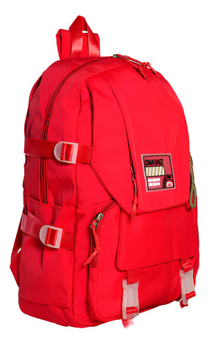Mochila Ona Saez Annecy Q Color Rojo Diseño De La Tela Lisa