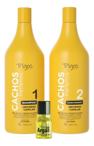 Kit Shampoo Condicionador E Óleo De Argan Cachos Perfeitos