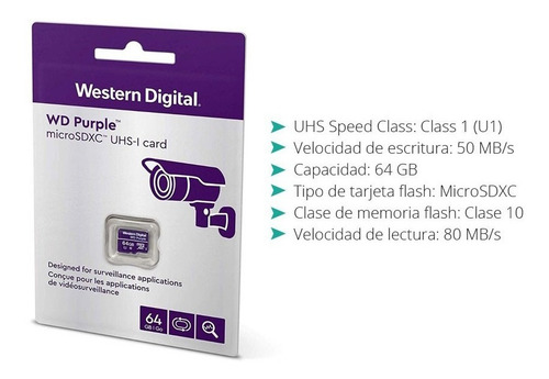Imagen 2 de 7 de Memoria Micro Sd 64 Gb Western Digital Purple