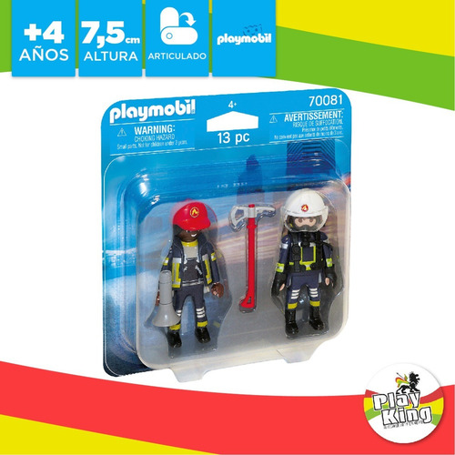 Imagen 5 de 9 de Playmobil Duo Pack 70081 Bomberos Con Equipo Figura Playking