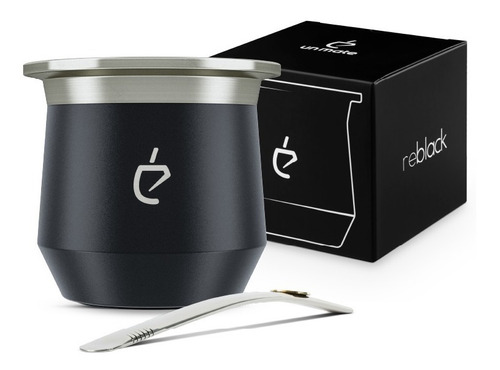 Un Mate Acero Inoxidable Termico - Base Goma + Bombilla 