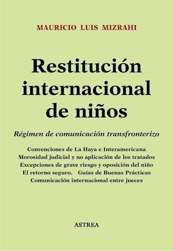 Libro Restitucion Internacional De Ni/os De Mauricio Mizrahi