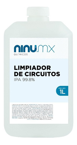 Limpiador De Circuitos Electronicos Ipa 99.8 Ninu 1 Litro