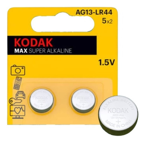 Baterías Alcalinas De Botón Kodak 1.5v Pack De 2 Ag10-lr1130