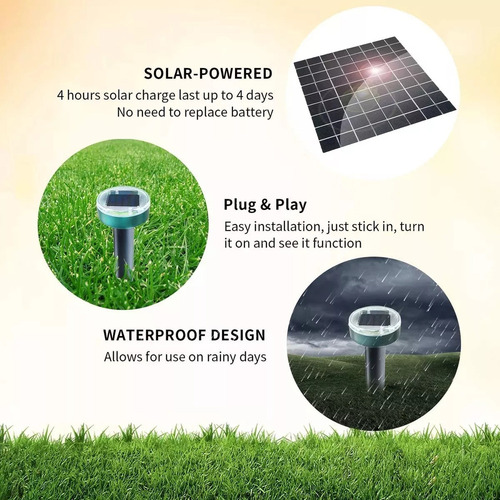 Kit Ahuyentador Solar Ultrasónico De Serpientes Scorpion De