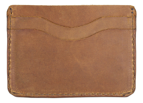 Tarjetero Porta Tarjeta Billetera Hombre Cuero Café