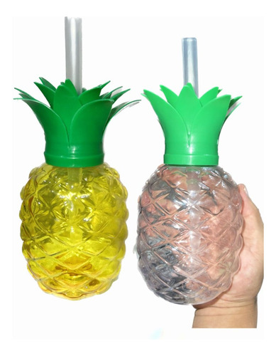 10vaso Piña Con Popote 600ml Dulcero