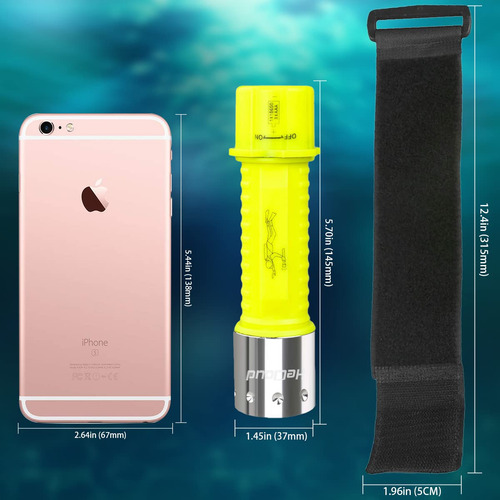 Hecloud Linterna De Buceo Con Luz De Buceo Recargable Ipx8 I