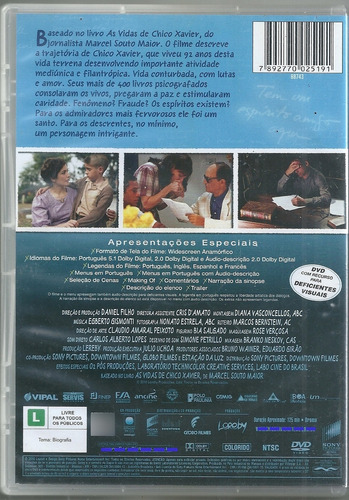 Dvd Chico Xavier - Edição Com Arte Interna - Novo