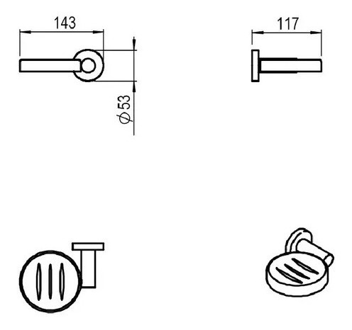 Imagen 7 de 8 de Set Accesorios Hidromet Dynamic Blanco - 3 Piezas Cuotas