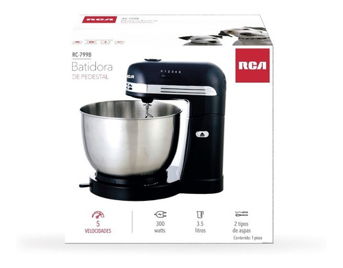 Rca Batidora De Pedestal 5 Velocidades Negro 60 Hz