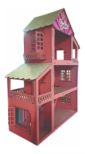 Casa Casinha Para Barbie/polly/lol Grande 80cm+ 25 Móveis