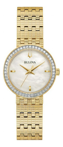 Reloj Bulova Phantom Quartz Bl98l278 Color de la correa Dorado Color del bisel Dorado Color del fondo Madre Perla
