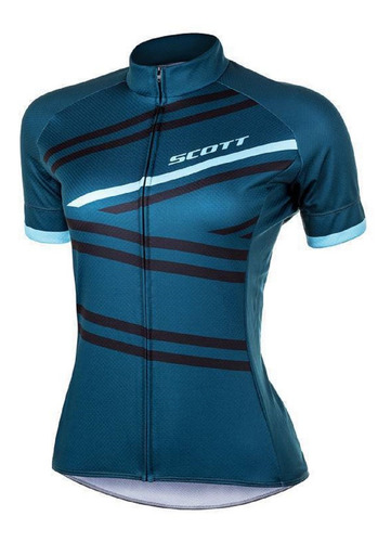 Camisa Ciclismo Endurance 30 Feminina Scott Azul Petróleo