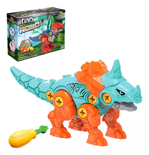 Kit Dino Robô Dinossauro de Montar com Chave 3 em 1 Toyng