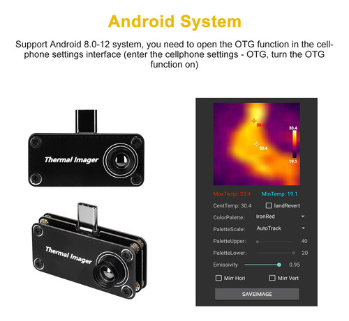 Cámara Termográfica Android Para Temperatura Con Medidor De