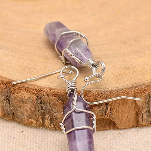 Pendientes Colgantes De Chakra Con Punta De Cristal Curativo