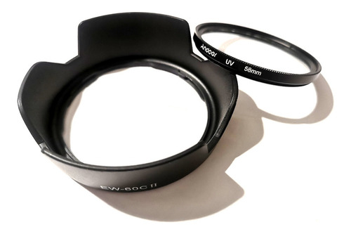 Parasol Ew60cii + Filtro Uv 58mm Para Lente Canon 18/55 Efs