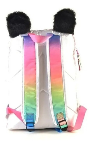 Imagen 5 de 5 de Mochila Espalda 15p Panda Lentejuelas Peluche Kooshi 91328