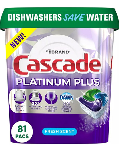 81 Pastillas Cascade Platinium Plus De Lavaplatos Automático