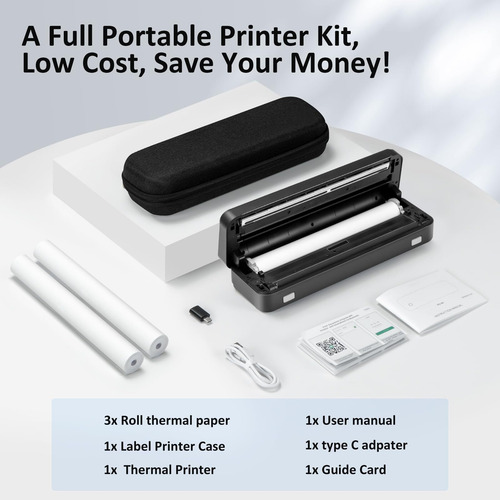 Gloryang Inkless Portable Printer For Travel, Wireless
