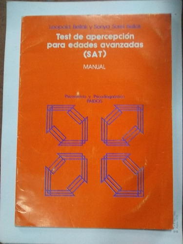 Test De Apercepcion Para Edades Avanzadas. Manual+ Láminas.