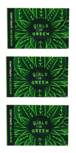 Kit 3 Piteira De Papel Girls In Green Large