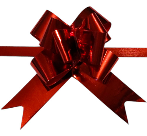 Moños De Regalo Medianos Metálicos Listón Mágicos 100pzs Rojo 100 Moño Metalico Mediano