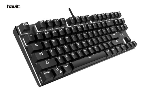 Teclado Mecânico Gamer Havit Led Branco Blue Switch Abnt2 Cor de teclado Preto