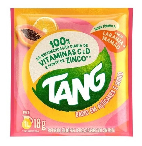 1 Caixinha Com 18 Sache X 18g-suco Laranja Mamão Tang  Pó  