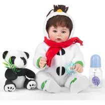Comprar Boneca Bebê Reborn Menino Realista + Bonecos Panda