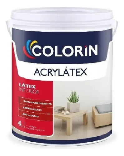 Pintura Latex Antihongo Interior Acrylatex 1 L Colorin