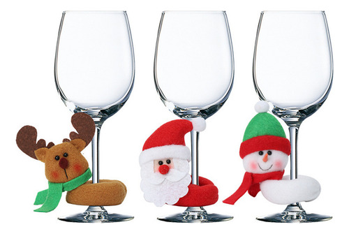 Bbb Copa Vino Navidad Abrazando A Papá Noel Decoración
