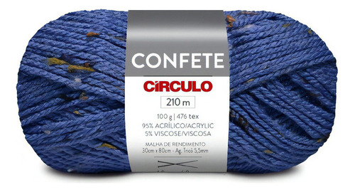 Lã Confete 100g Circulo - Tricô / Crochê Cor 2788 - Oceano