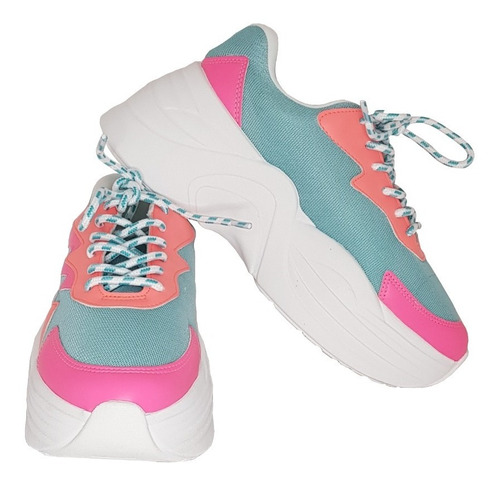 Imagem 1 de 4 de Tênis Sneaker Feminino Candy Colors Neon Marca Zatz 
