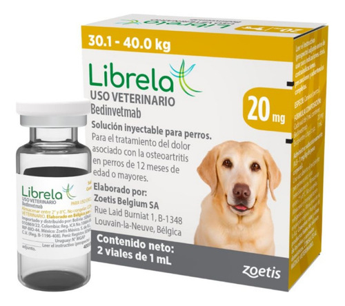 Suplemento Perros Librela 20mg, 2 Viales + Hielera