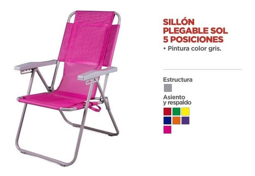 Combo Sillon Alto 5 Posiciones + Mesa De Camping