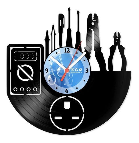 Relógio De Parede Disco Vinil Eletricista - Vpr-031