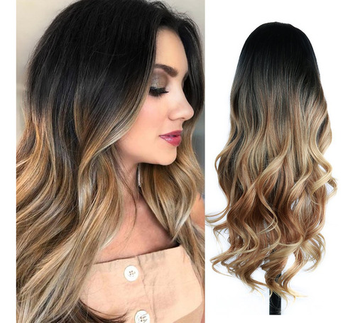 Peluca De Extensión Con Ondas De Agua, Resistente Al Calor,