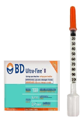Bd Ultra Fine Jeringa 1ml De Insulina Aguja 31g X 6mm X50