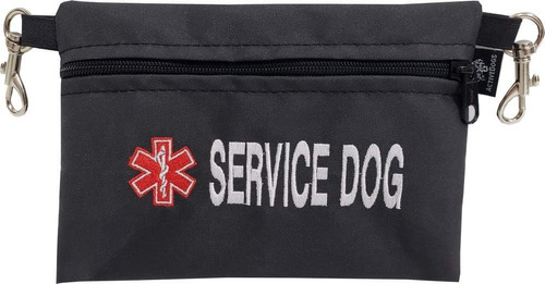 Service Dog - Bolsa De Accesorios Bordada Con Clip Y Señal D