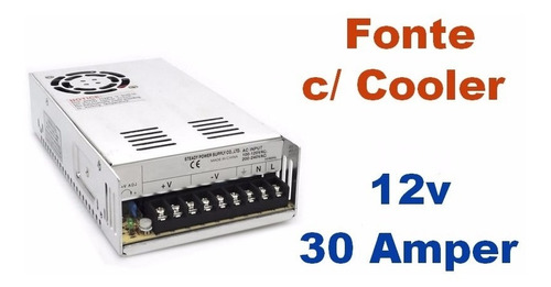 Kit C/ 2 Fonte Chaveada 12v 30 Amperes Com Cooler - Bivolt